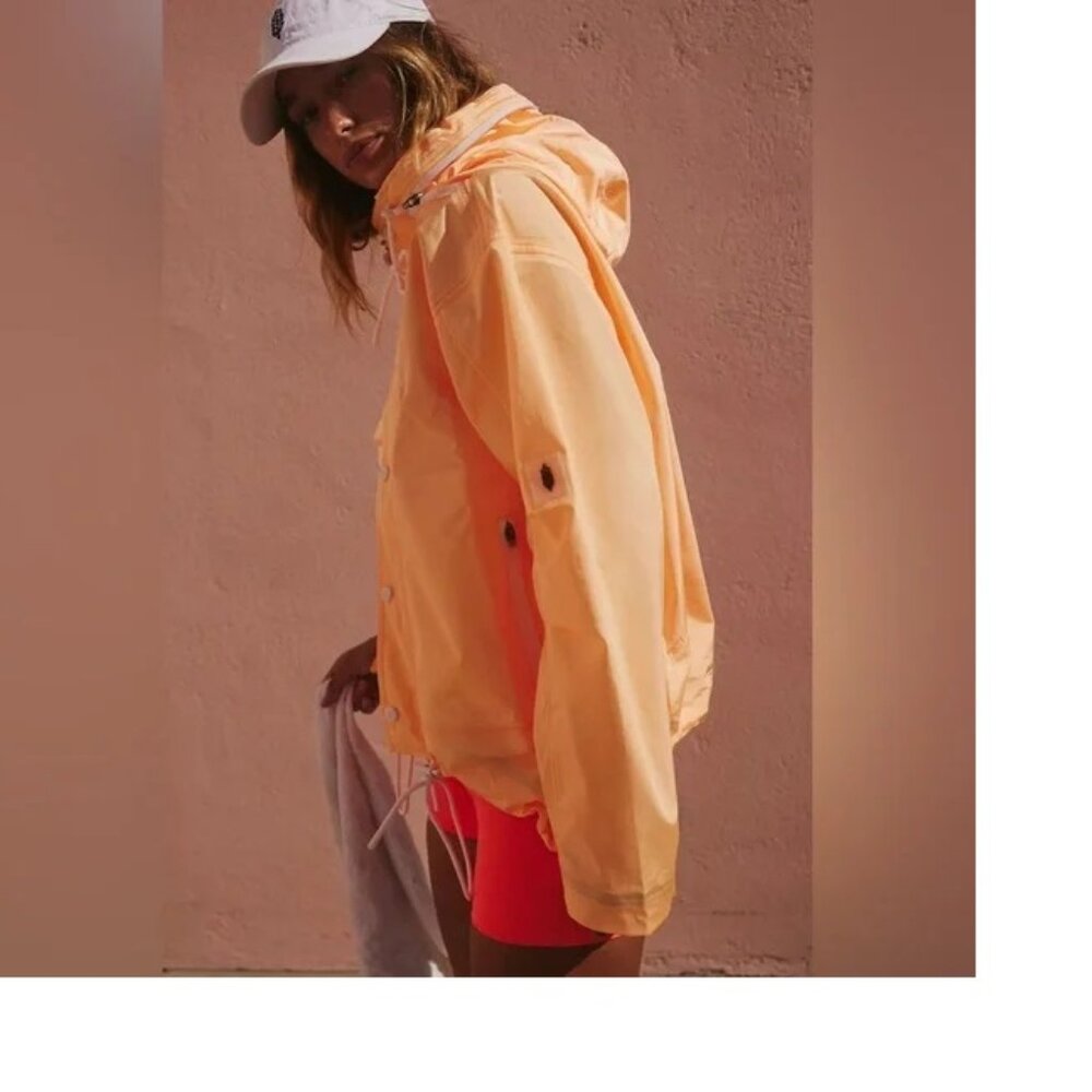 Free People FP Movement Rain And Shine Jacket Orange Small NWT - Picture 4 of 11